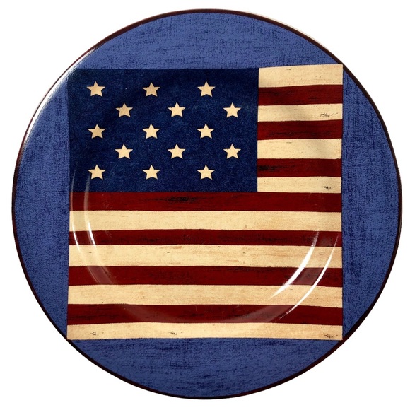 SAKURA Spirit of the Flag by Warren Kimble Set of 4 Ceramic Salad/Dessert Plates - Picture 2 of 11